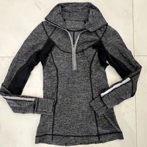lululemon Race Your Pace Half Zip Pullover Rulu — Heathered Black | Size 4 EUC